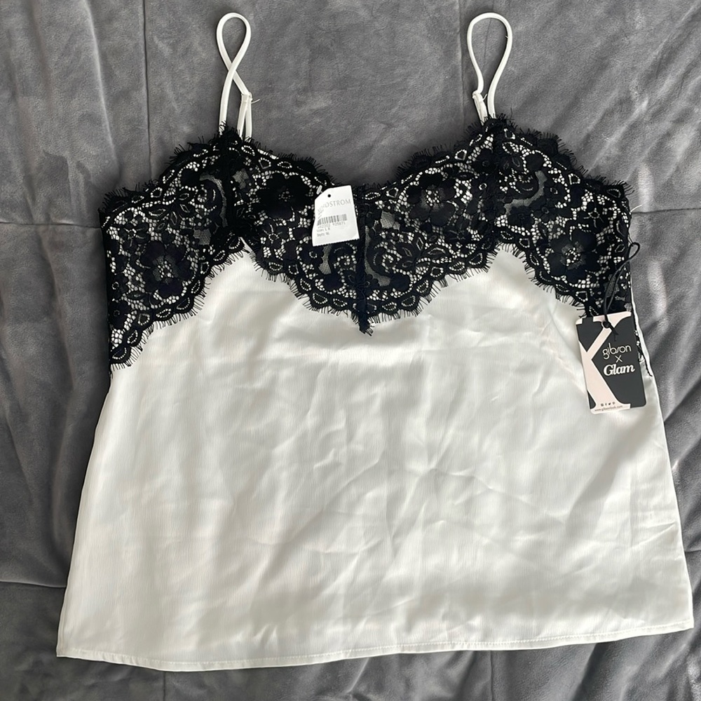 NWT  GIBSON LACE DETAILS CAMISOLE SIZE L